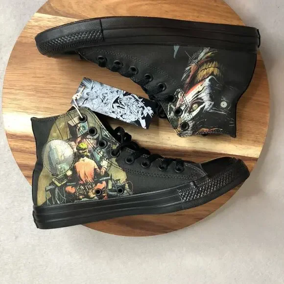 Converse NEW DC Comics Batman The Joker Black‎ Face Old Print Mens 7 Womens 9